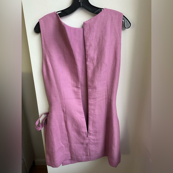 NWT BONDI BORN Martinique Wrap-effect Organic Linen Mini Dress - Pink size large - Picture 13 of 16